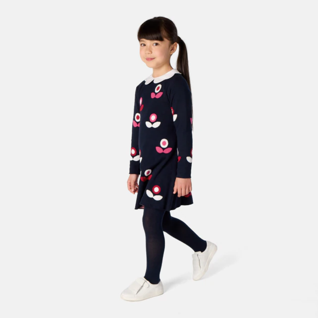 Girl jacquard flower dress