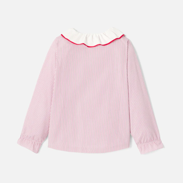 Girl striped poplin blouse