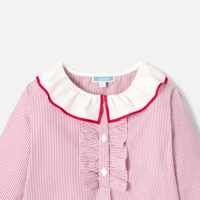 Girl striped poplin blouse