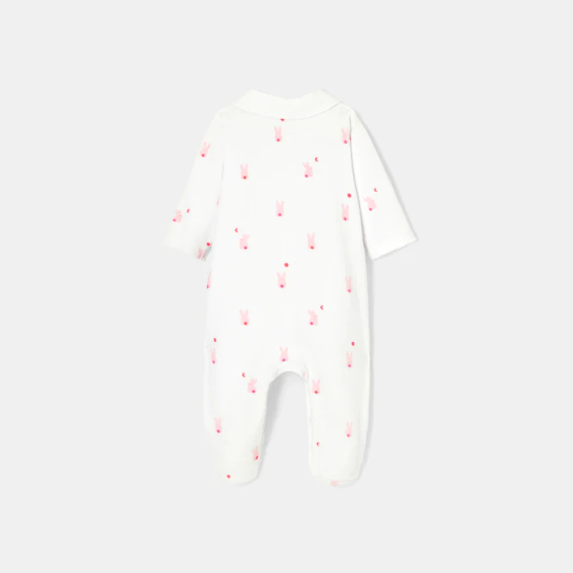 Baby girl pyjamas in printed velvet