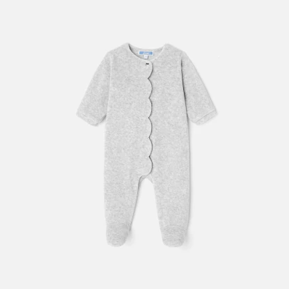 Baby girl pyjamas in velvet sherpa