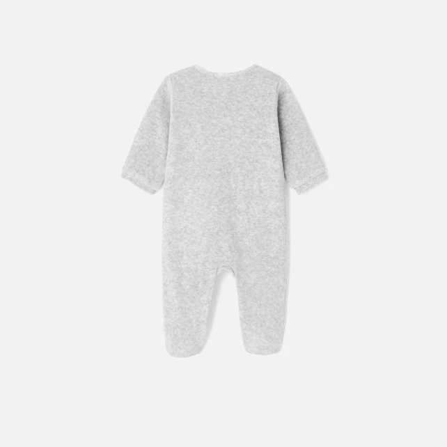 Baby girl pyjamas in velvet sherpa