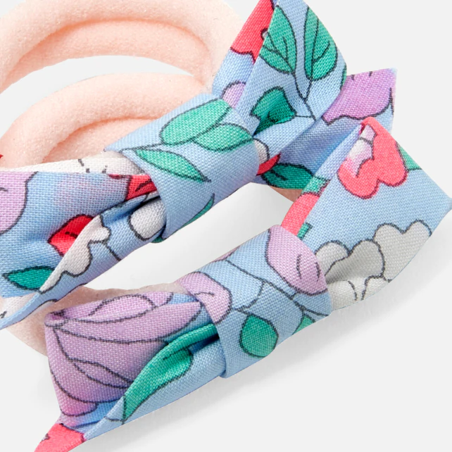 Duo of baby girl elastics Liberty bows