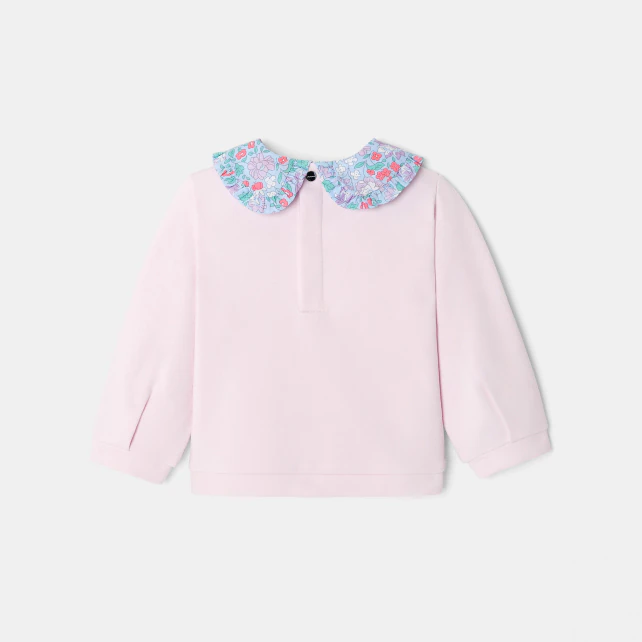 Baby girl jumper with Liberty fabric collar