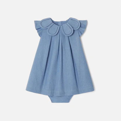 Baby girl dress in chambray