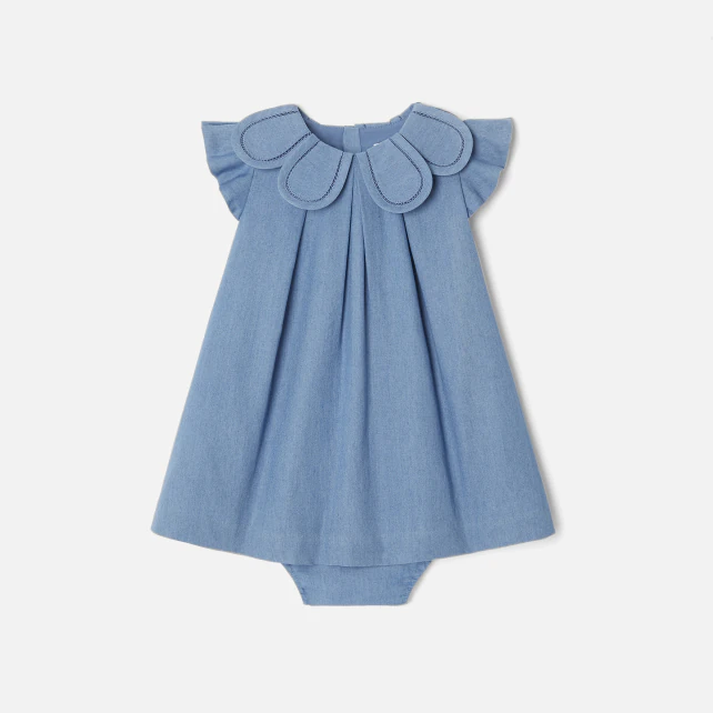 Baby girl dress in chambray