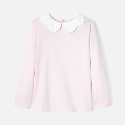 Girl scalloped collar t-shirt