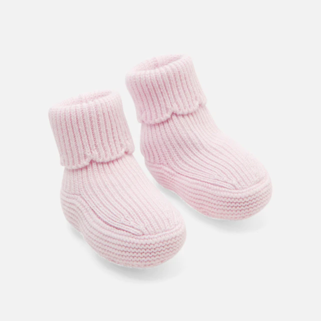 Baby girl knitted booties